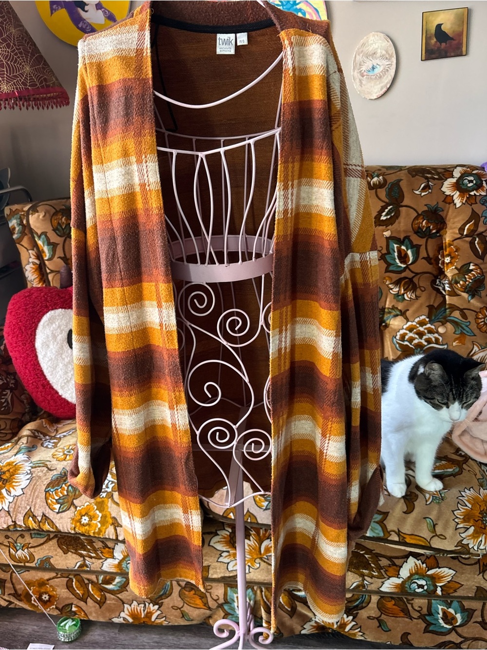 Twik Exclusivité Simons Striped Cardigan Brown & Orange Small